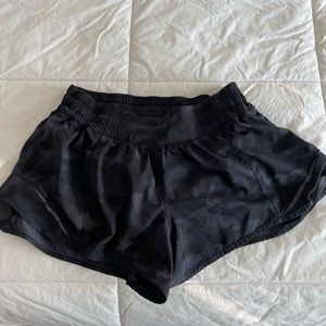 Black/Blue Camo LuluLemon Running Shorts